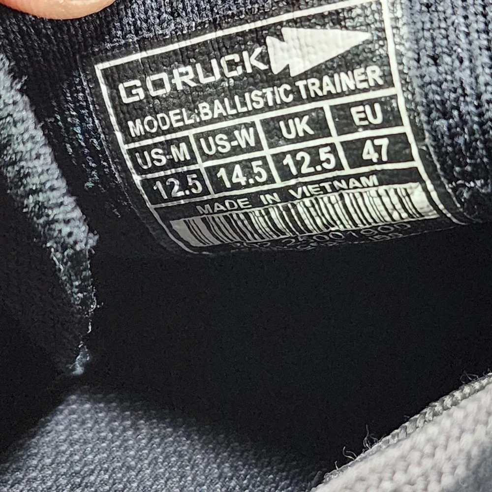 GORUCK Ballistic Trainers Gym Shoes (Black Charcoal) Mens 12.5 Athletic Cross